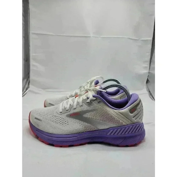 Brooks Womens Adrenaline GTS 22 Road Running Shoes White Coral Purple Size 9.5 - Picture 3 of 11